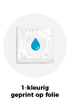 condooms bedrukken met 1 kleurig logo