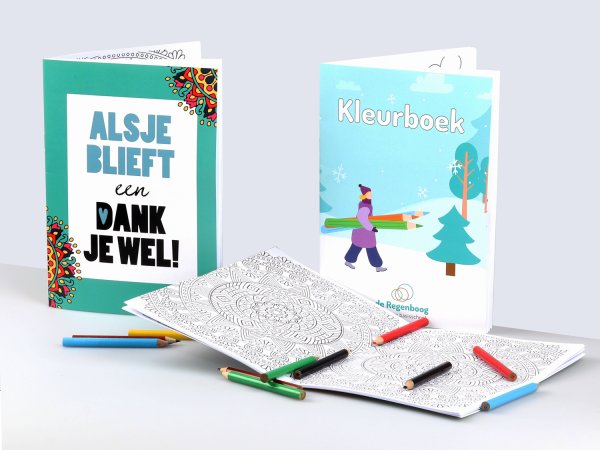 Kleurboeken bedrukken, kleurboekjes drukken, kleurboek met eigen omslag, kleurboek kinderen bedrukken, kleurboek volwassenen drukken, kleurboeken met logo
