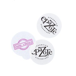 Botervellen bedrukken, rondellen bedrukken, botervelletjes drukken, botervel met logo