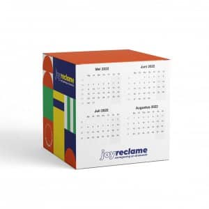 kubus kalenders drukken, kubus kalenders bedrukt, bedrukte kubuskalenders, tafelkalenders drukken, kubuskalender met opdruk