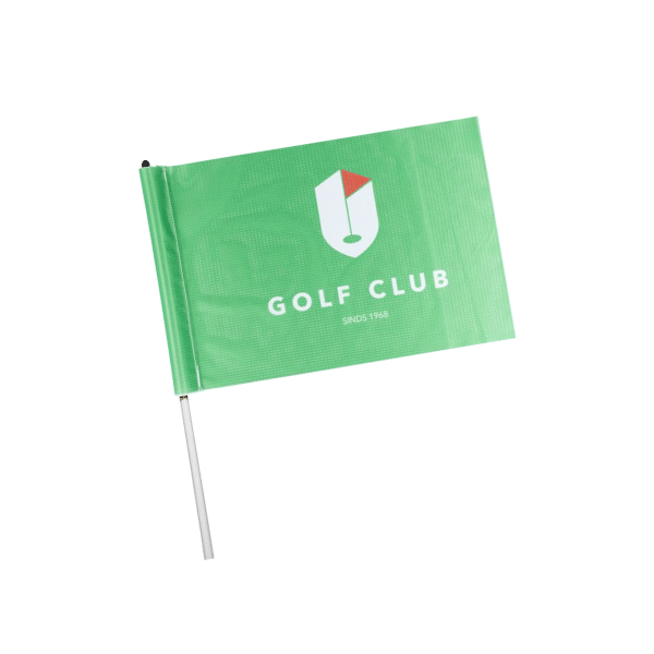 Golfvlaggen bedrukken, golfvlag bedrukt, bedrukte golfvlaggen, golfvlaggen met logo, golfvlaggen met sponsorlogo, golfvlaggen drukken, golfbaanvlaggen bedrukken