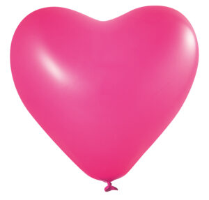 Hartjes ballonnen bedrukken, bedrukte hartjes ballon, hartvormige ballon bedrukken fuchsia