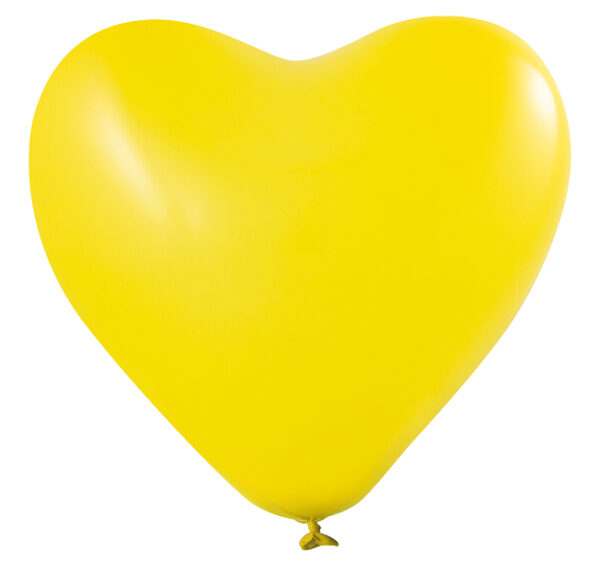 Hartjes ballonnen bedrukken, bedrukte hartjes ballon, hartvormige ballon bedrukken geel