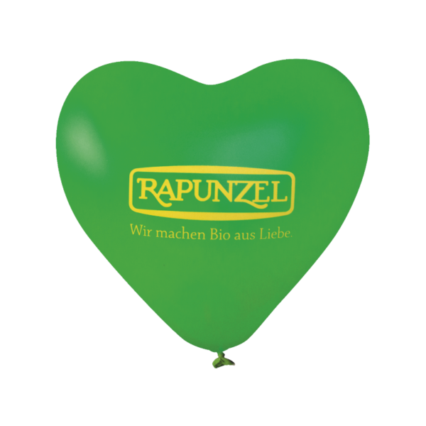 Groene hartvormige ballons bedrukken, hartjes ballonnen bedrukken