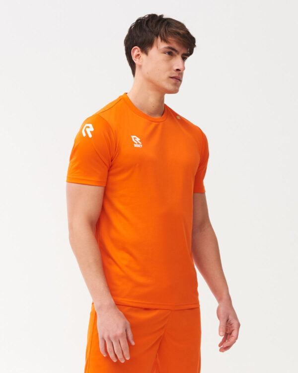 Oranje robey shirts bedrukken, bedrukte oranje robey shirts, robey shirts drukken
