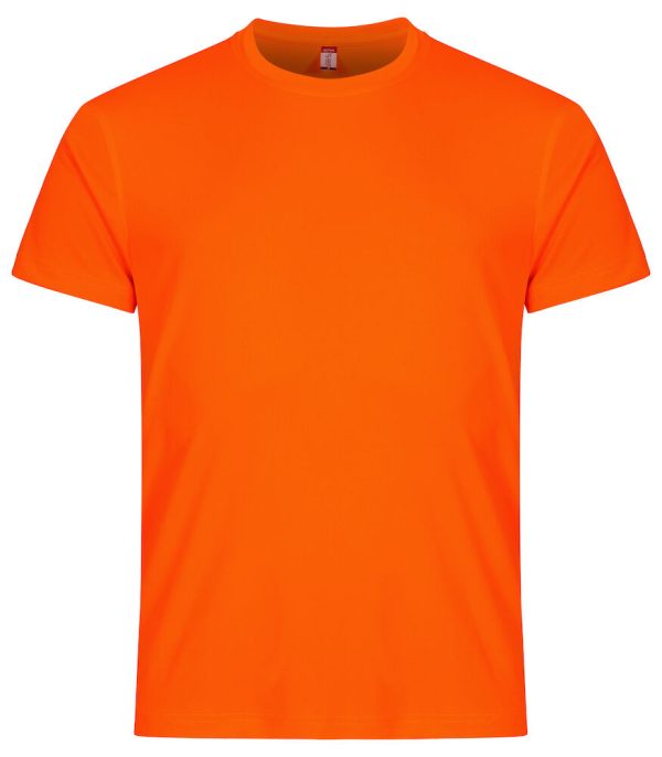 Oranje Clique sportshirts bedrukken, Clique shirt bedrukt, Clique sportshirts met print