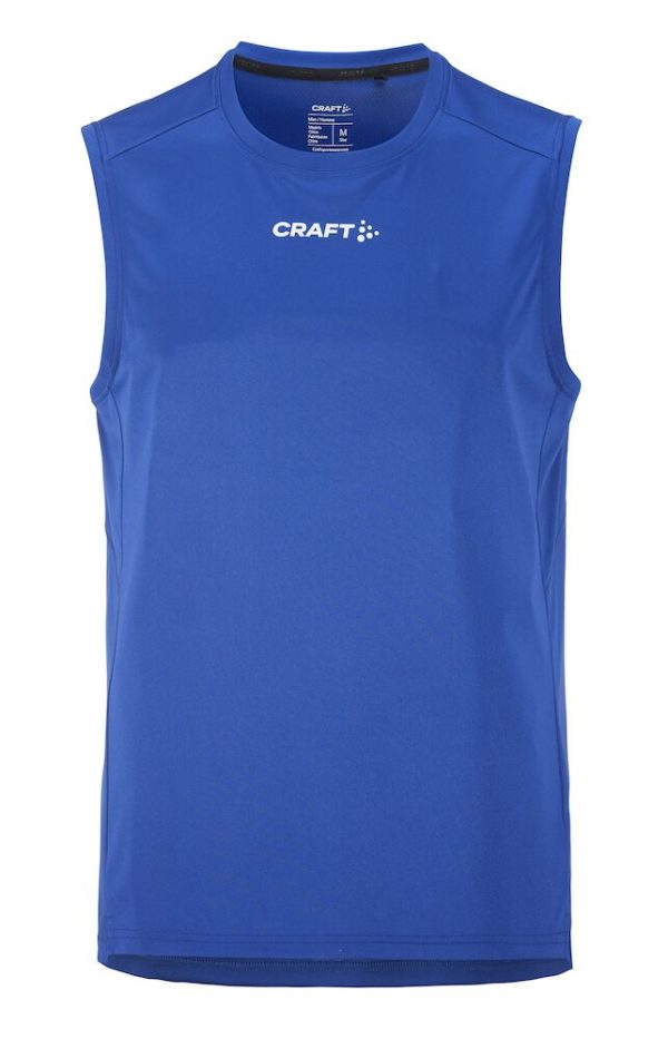 blauw Craft singlet bedrukken, craft hardlooptop bedrukken, hardloop hemdje drukken, Craft sport hemd bedrukken