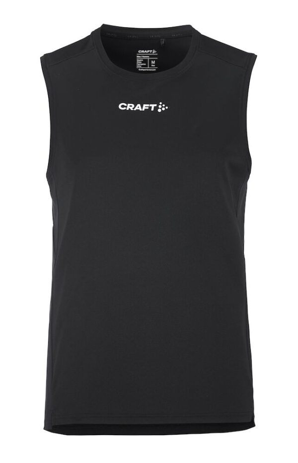 zwart Craft singlet bedrukken, craft hardlooptop bedrukken, hardloop hemdje drukken, Craft sport hemd bedrukken