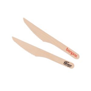 Messen-van-hout-bedrukken,-wegwerpbestek-met-logo