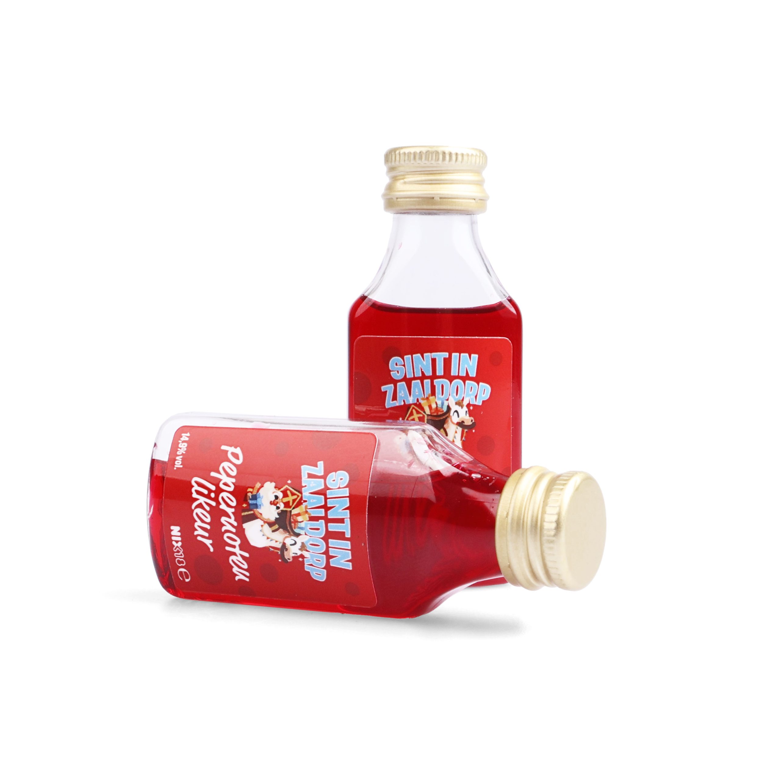 Pepernoten-drankje-bedrukken,-pepernoten-likeurtje-met-logo