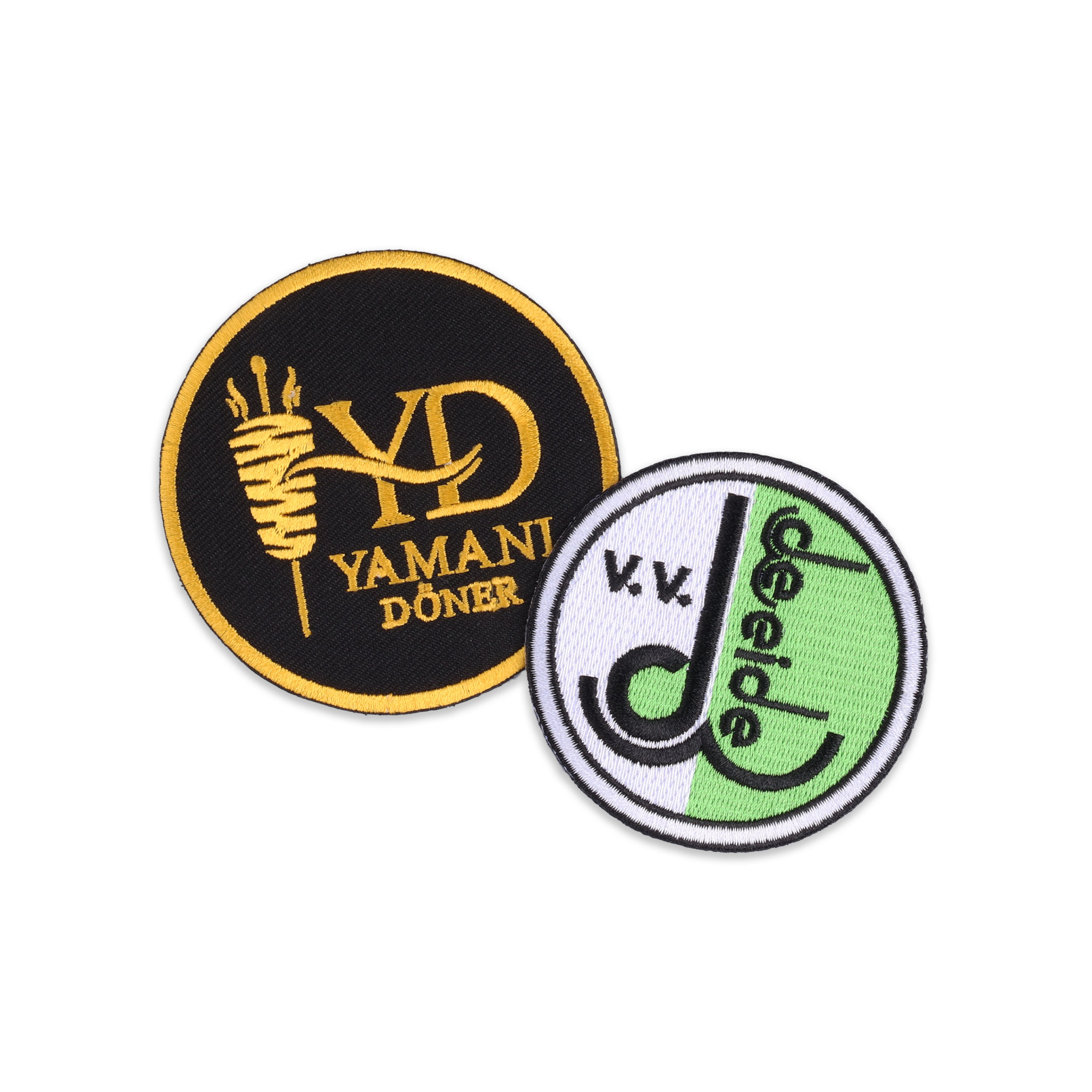 Club-emblemen-borduren,-geborduurde-club-emblemen-met-logo