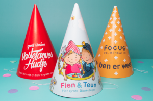 Feesthoedjes drukken, goedkope feesthoedjes met print