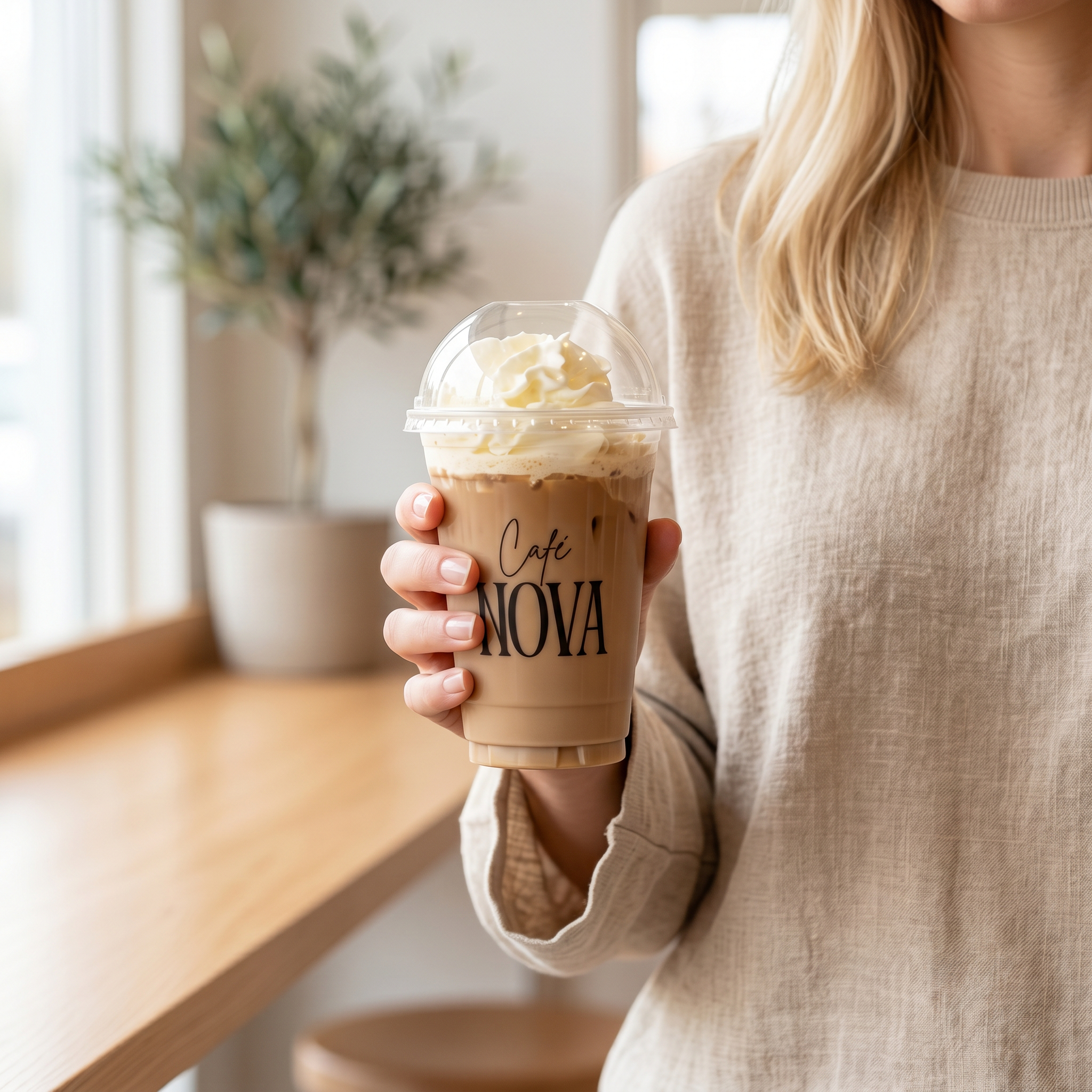 Plastic cups bedrukken, plastic bekers met logo, bedrukte ice coffee cups, latte cups van plastic drukken, cold brew cups bedrukken